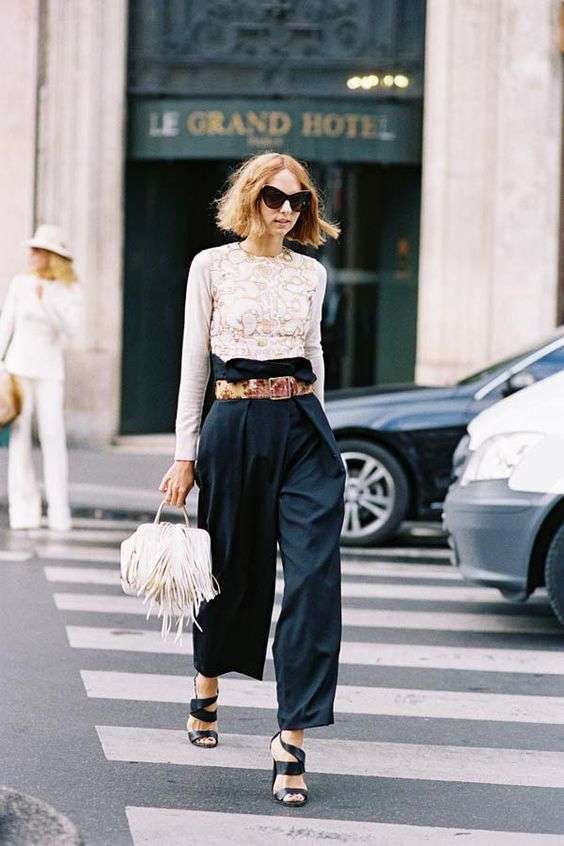 Look chic con pantaloni a palazzo