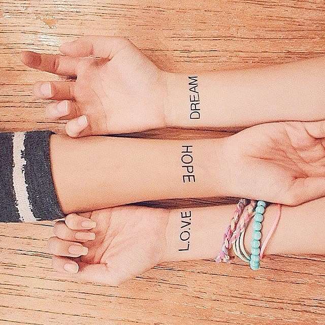 Tatuaggio amicizia Love Hope Dream