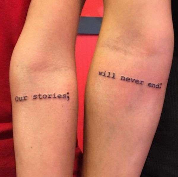Tatuaggio con frase sull'amicizia in inglese