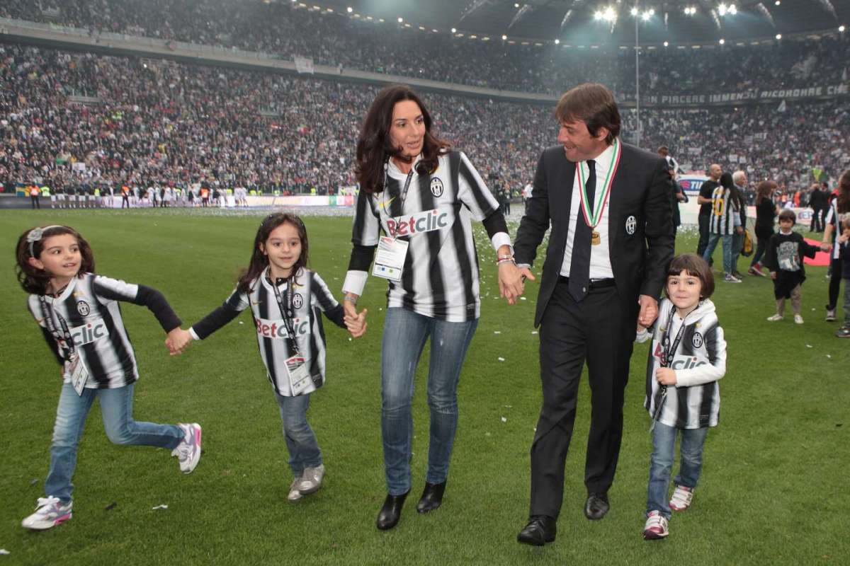 Elisabetta Muscarello con il marito e la figlia allo stadio della Juve