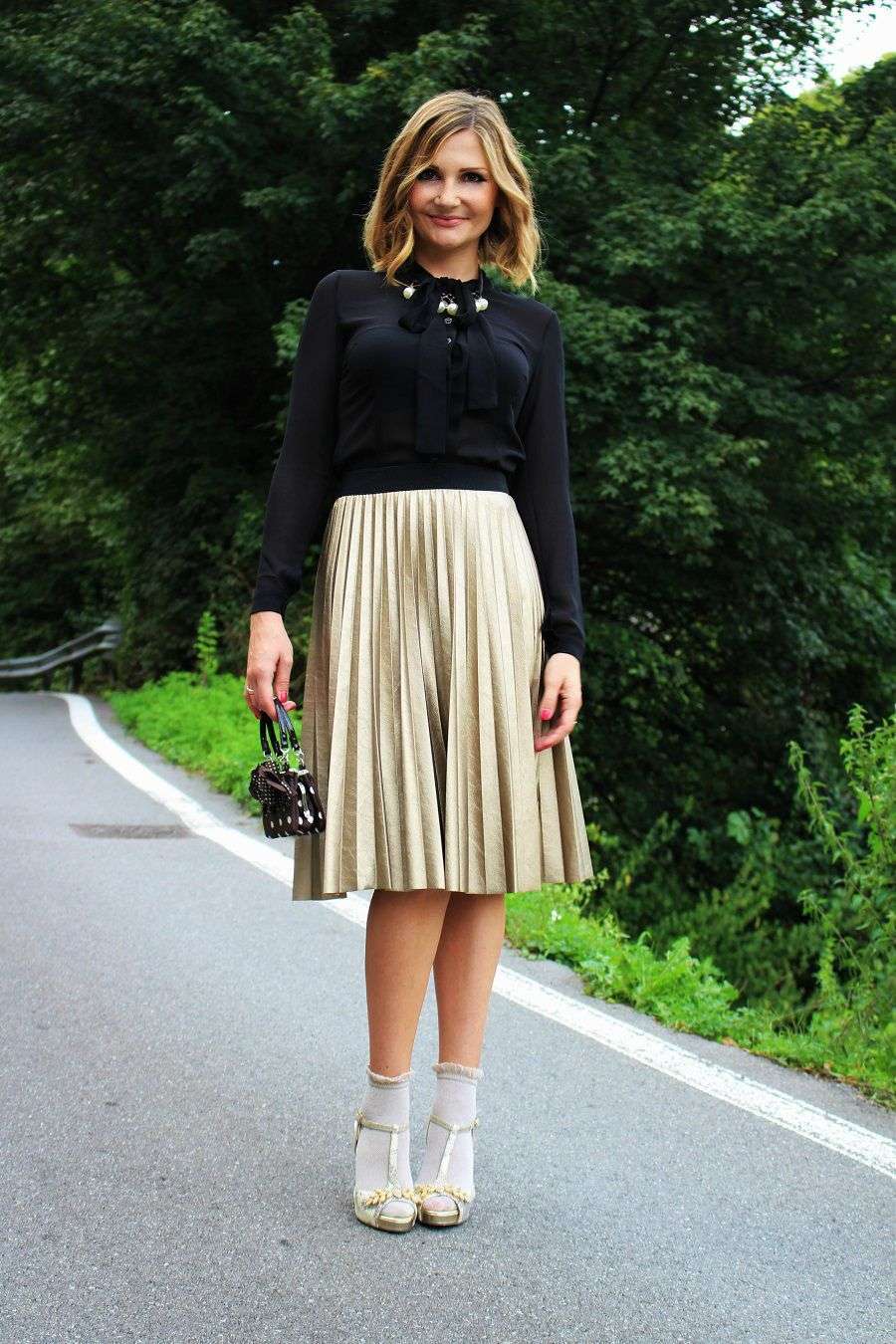 Gonna a pieghe midi