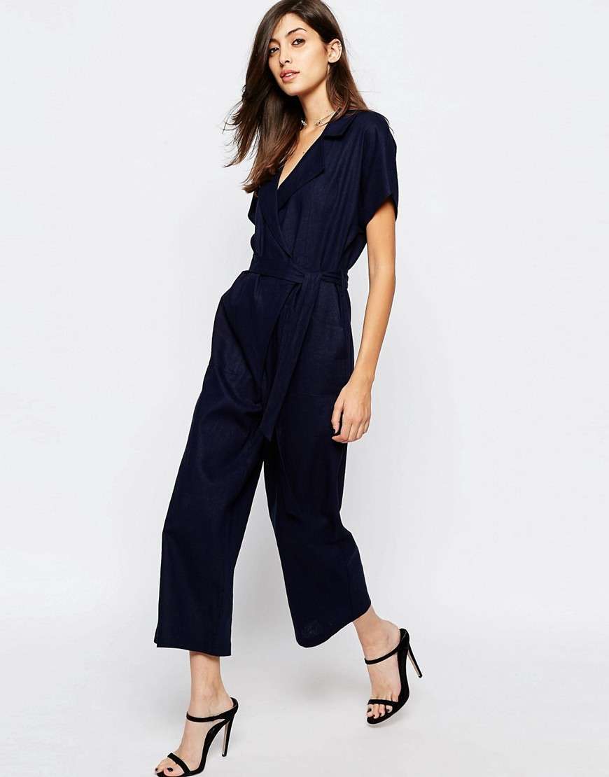 Jumpsuit blu e sandali