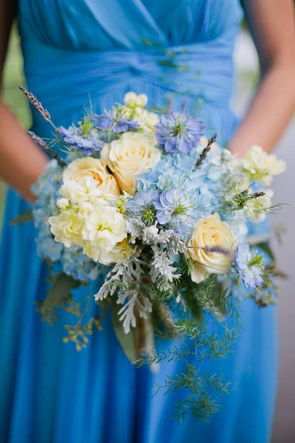 Bouquet azzurro e rosa