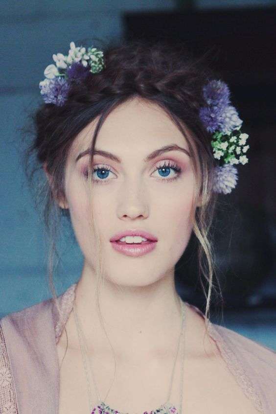 Braid crown con fiori freschi