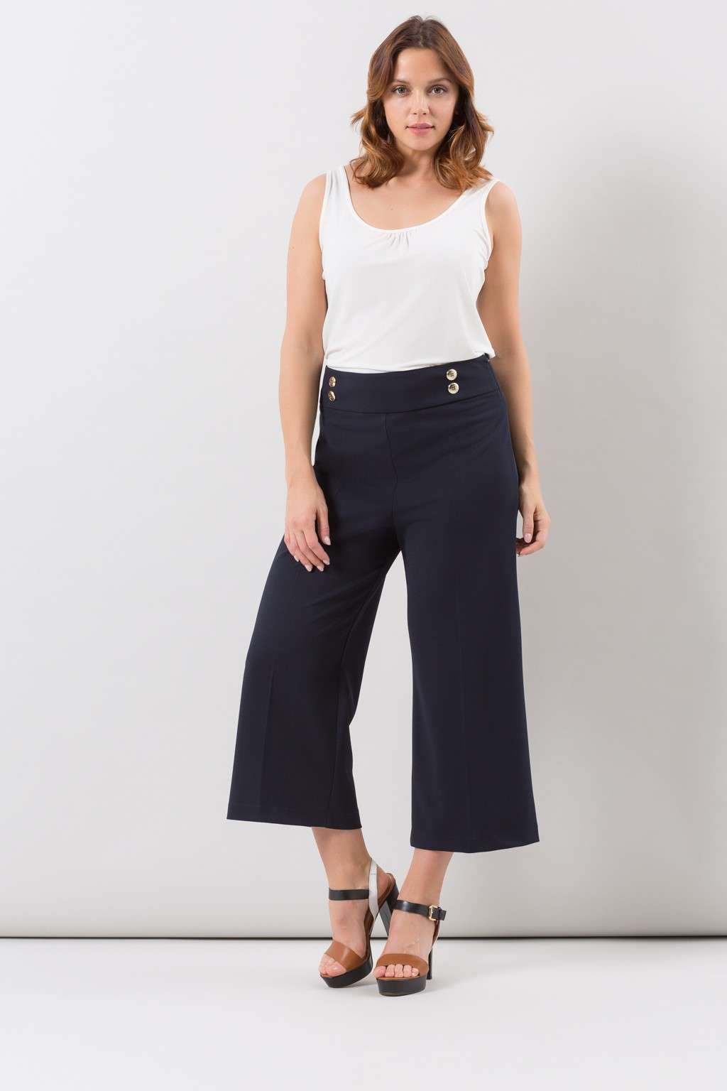 Pantaloni culotte a vita alta