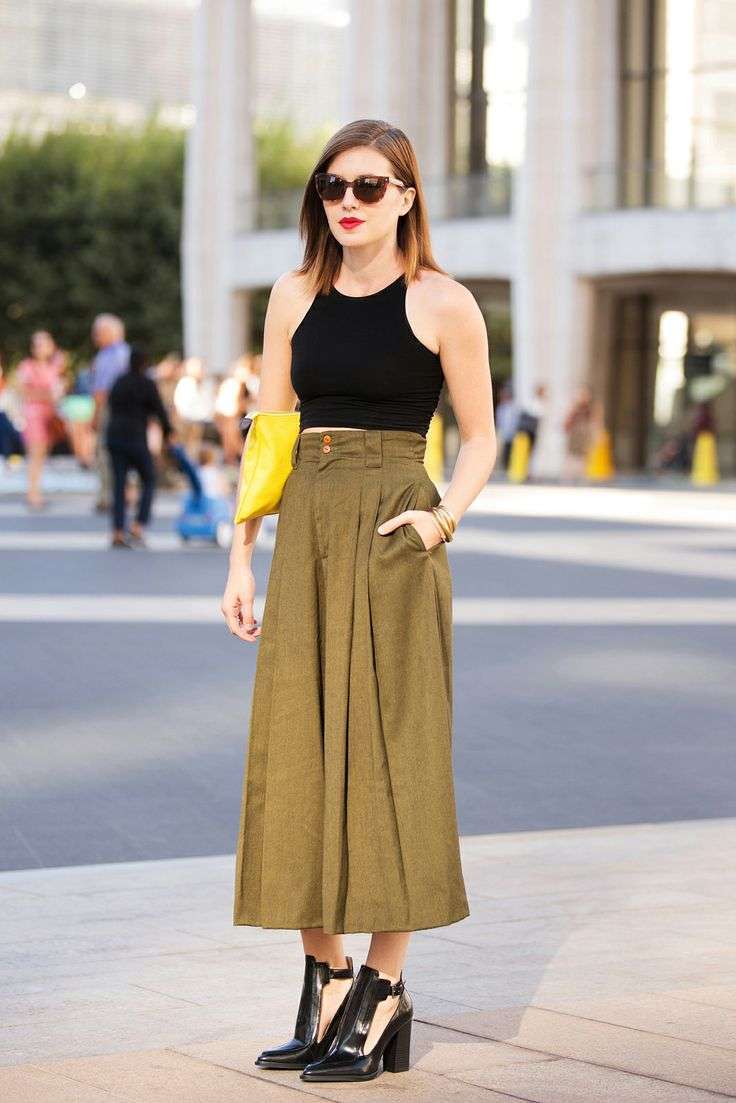 Pantaloni culotte a vita alta