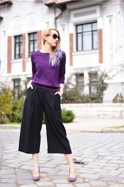 Pantaloni culotte neri