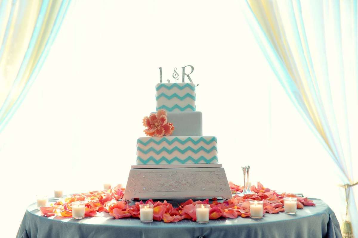 Torta quadrata color tiffany