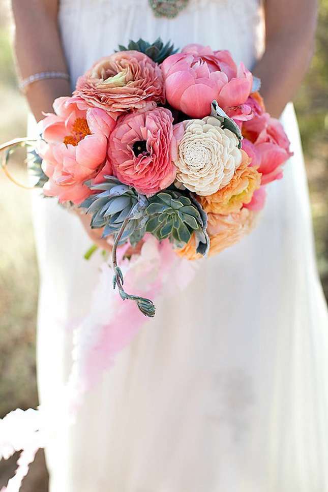 Bouquet rosa e azzurro