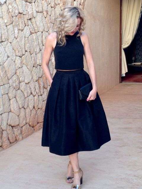 Look in total black elegante