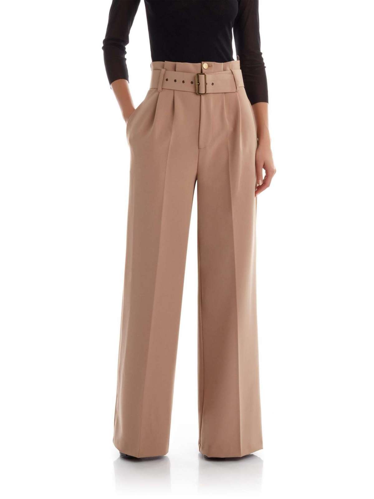 Pantaloni a palazzo beige