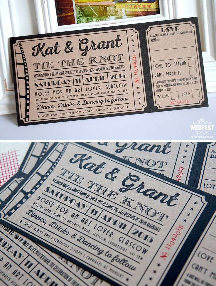 Biglietto vintage per gli invitati