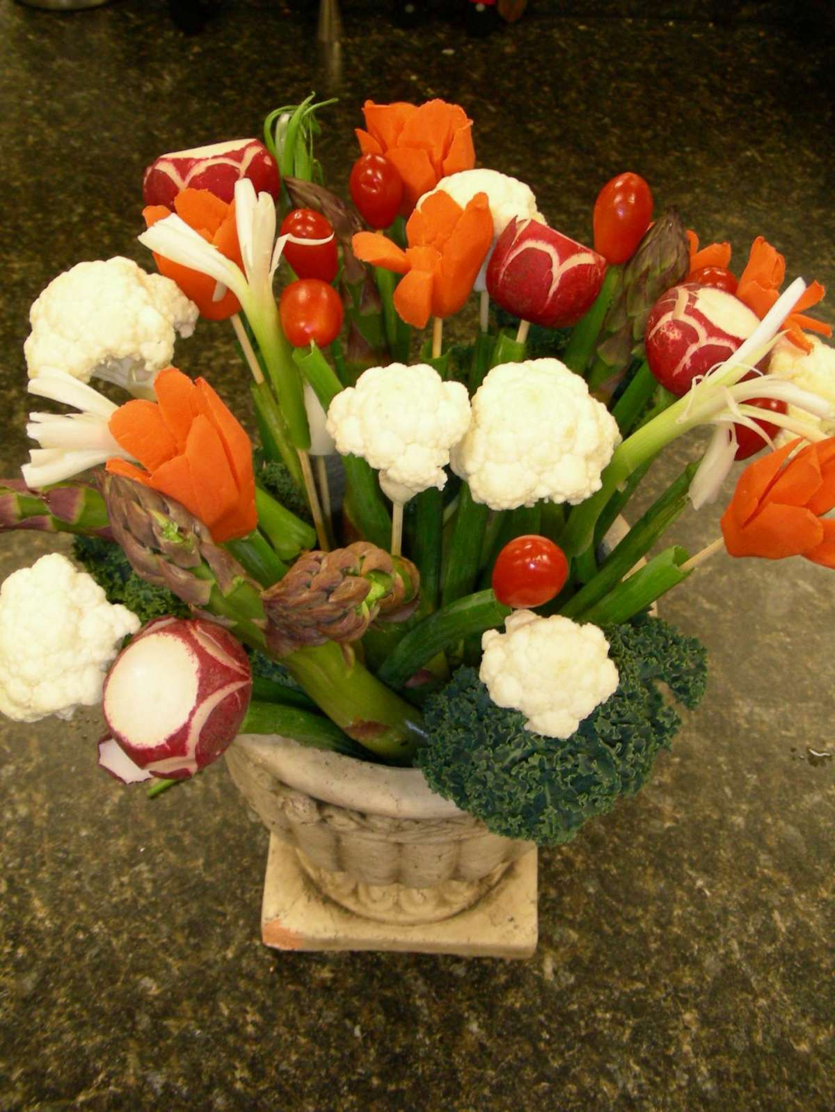 Bouquet con diversi vegetali