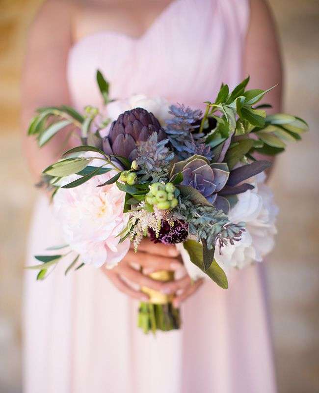 Bouquet da sposa con carciofi