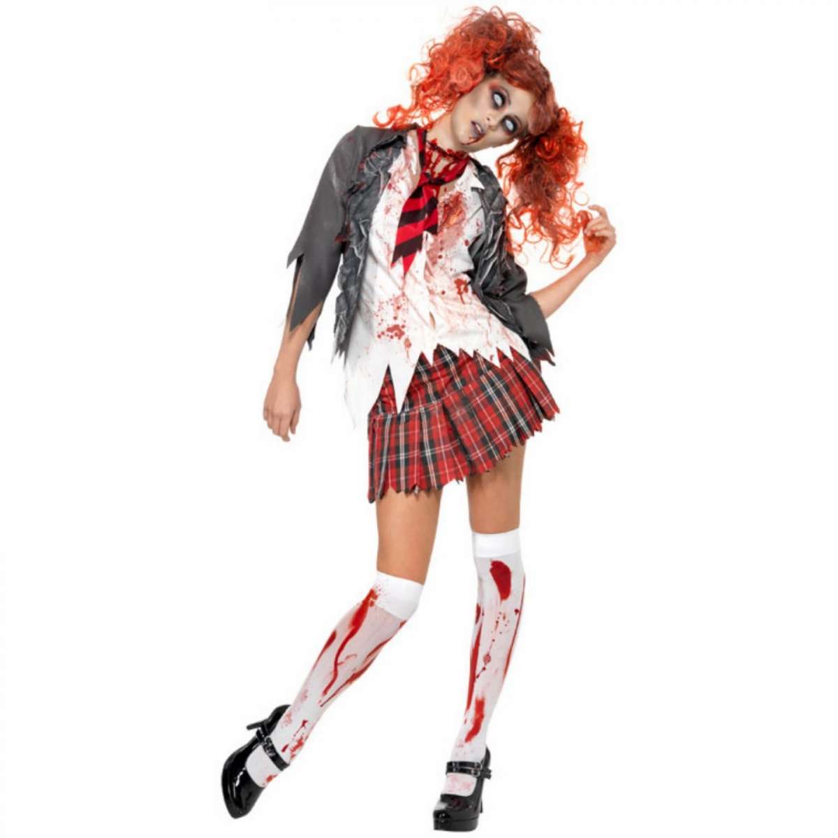 Costume di Halloween da scolaretta zombie