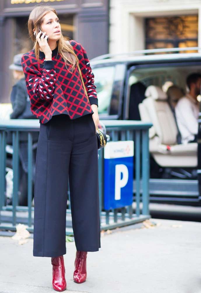 Cropped sweater e pantaloni culotte