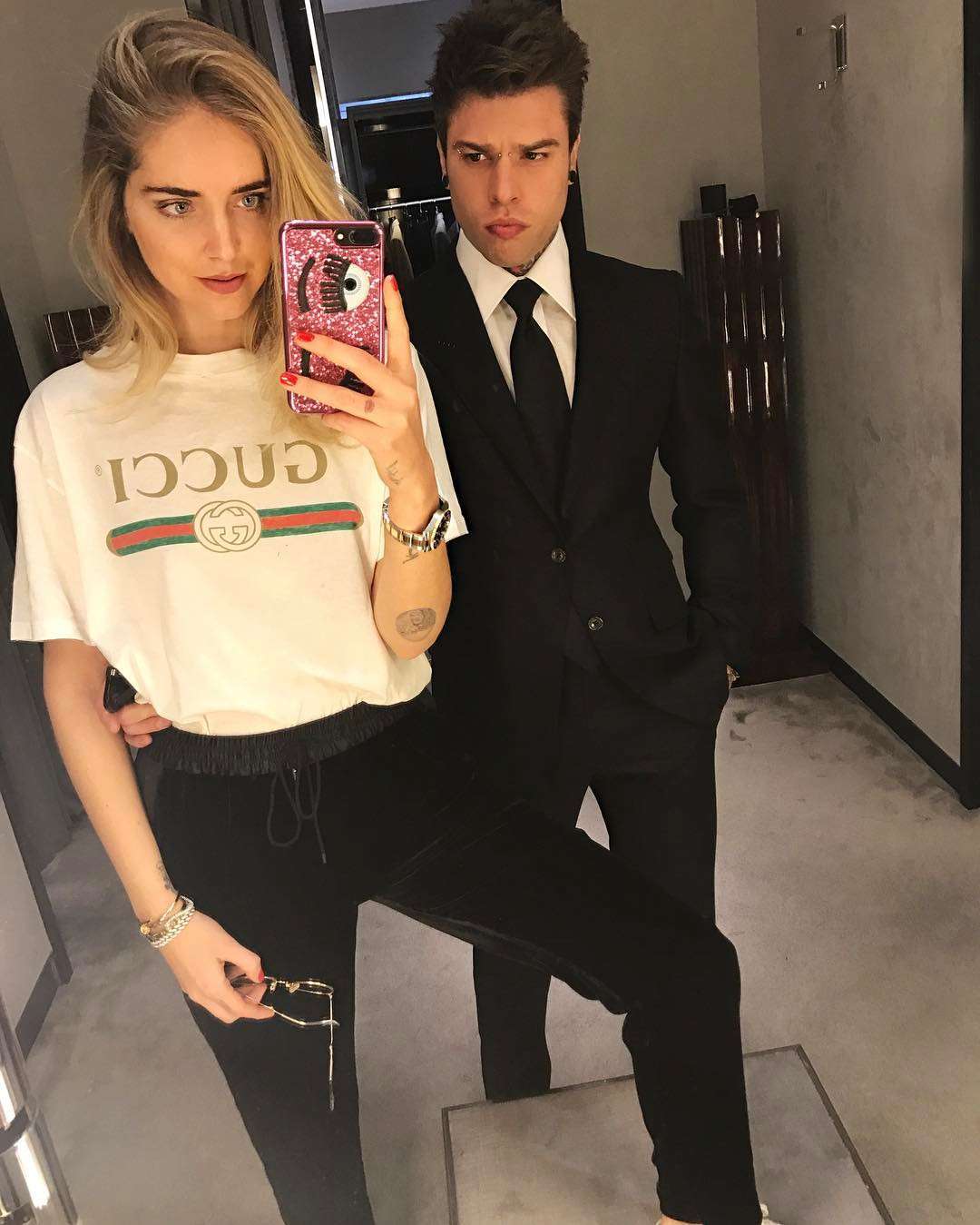 Il selfie di Fedez e Chiara Ferragni