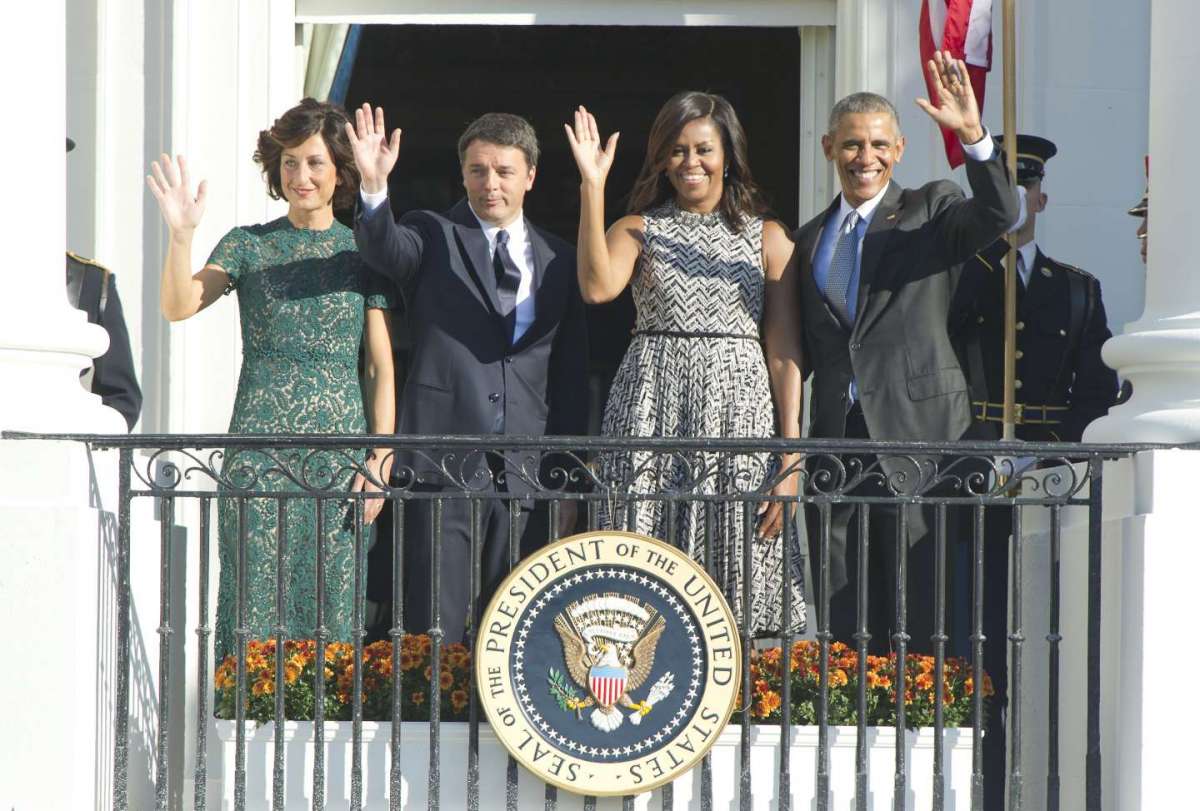 Michelle e Barack Obama con Agnese e Matteo Renzi alla Casa Bianca