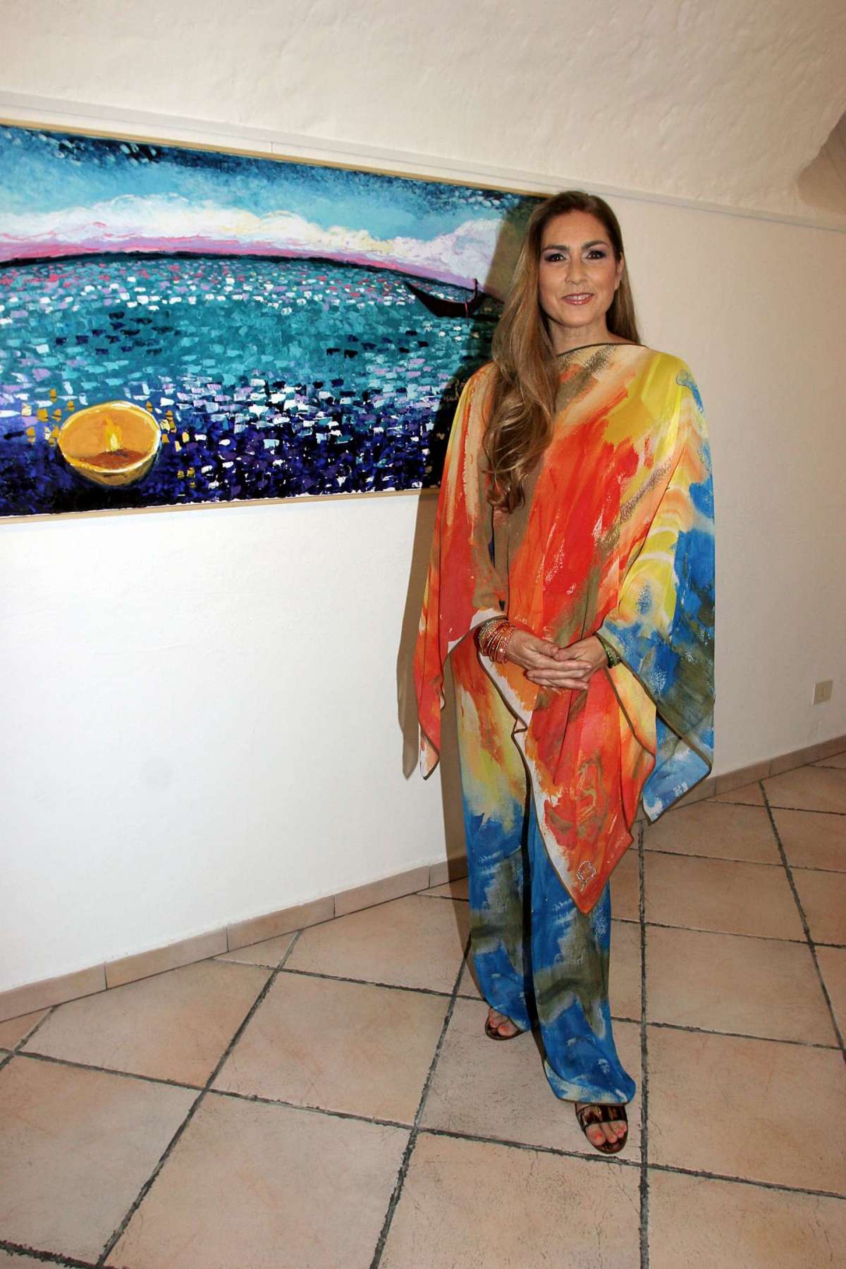 Romina Power presenta la sua mostra di quadri