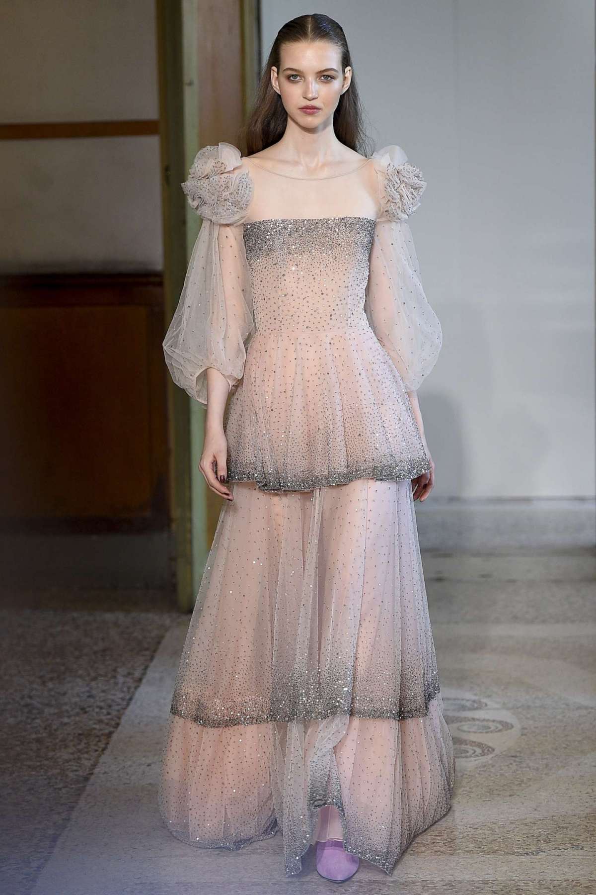 Abito in tulle e seta