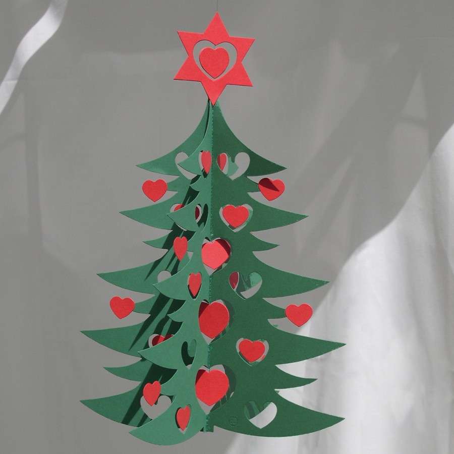 Albero Natale carta cuori