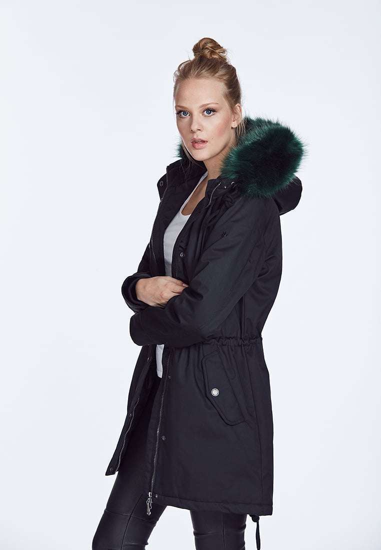 Parka con pelliccia verde MyMo