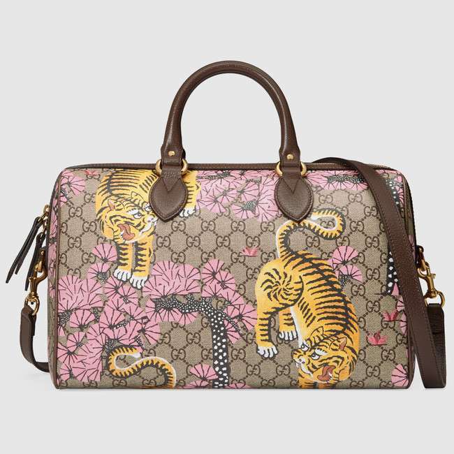 Bauletto Gucci con stampa Bengal su base rosa