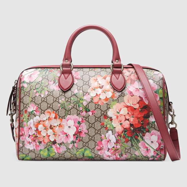 Bauletto Gucci in GG Supreme con stampa Blooms