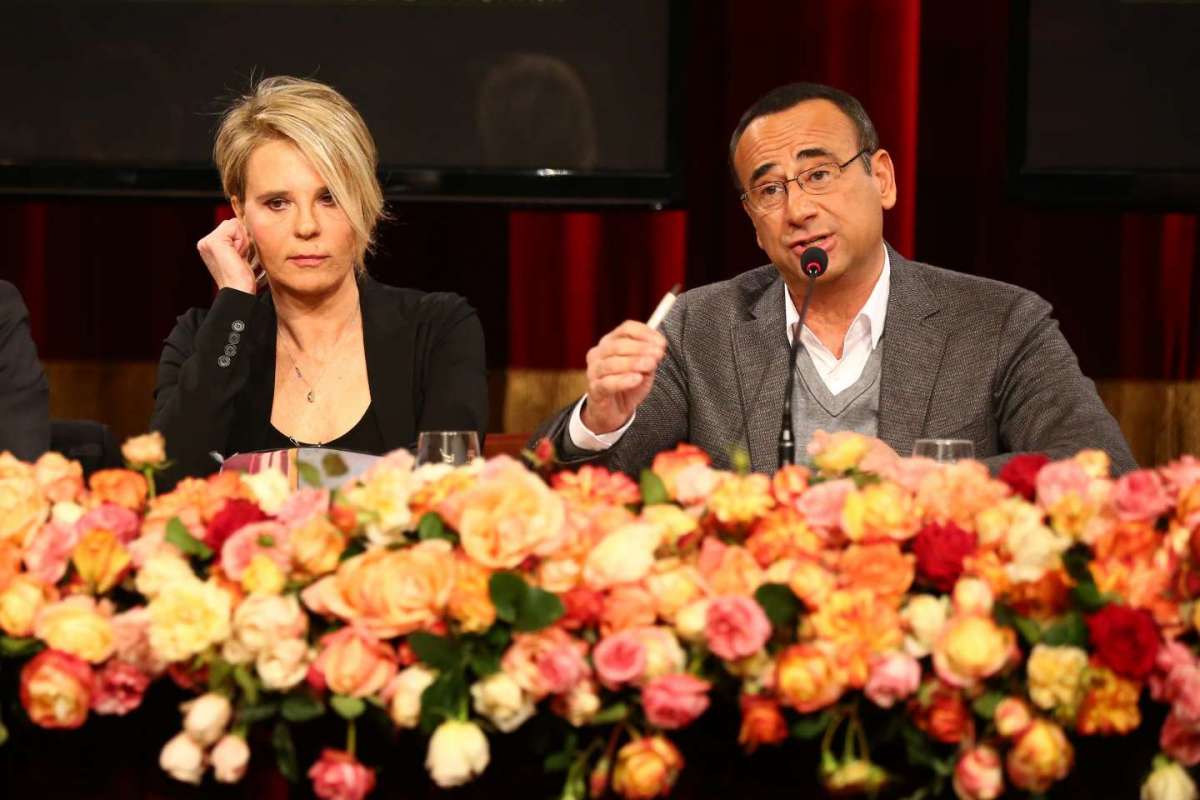 Carlo Conti e Maria De Filippi al Teatro Casinò di Sanremo