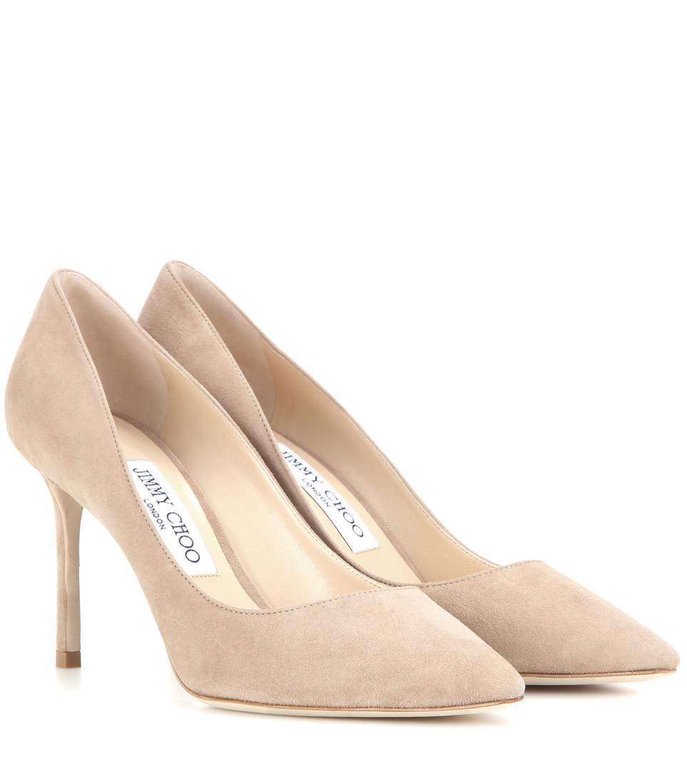 Dècolletès nude in suede Jimmy Choo