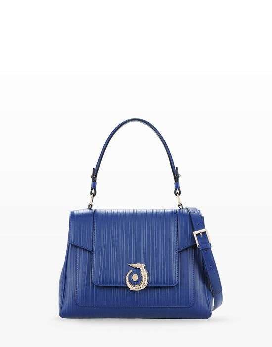 Handbag Lovy Bag Trussardi in pelle rigata blu