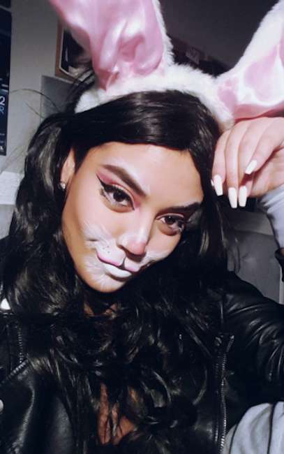 Make up da coniglietta in bianco e rosa