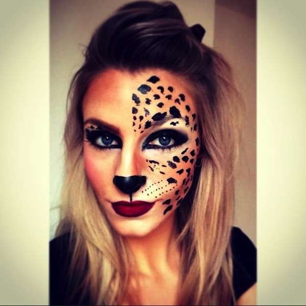 Make up da leopardo su metà viso