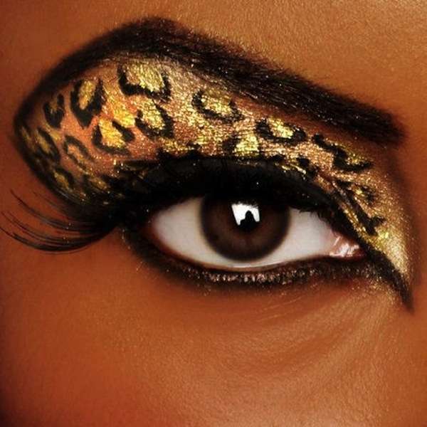 Make up occhi macchie di leopardo oro
