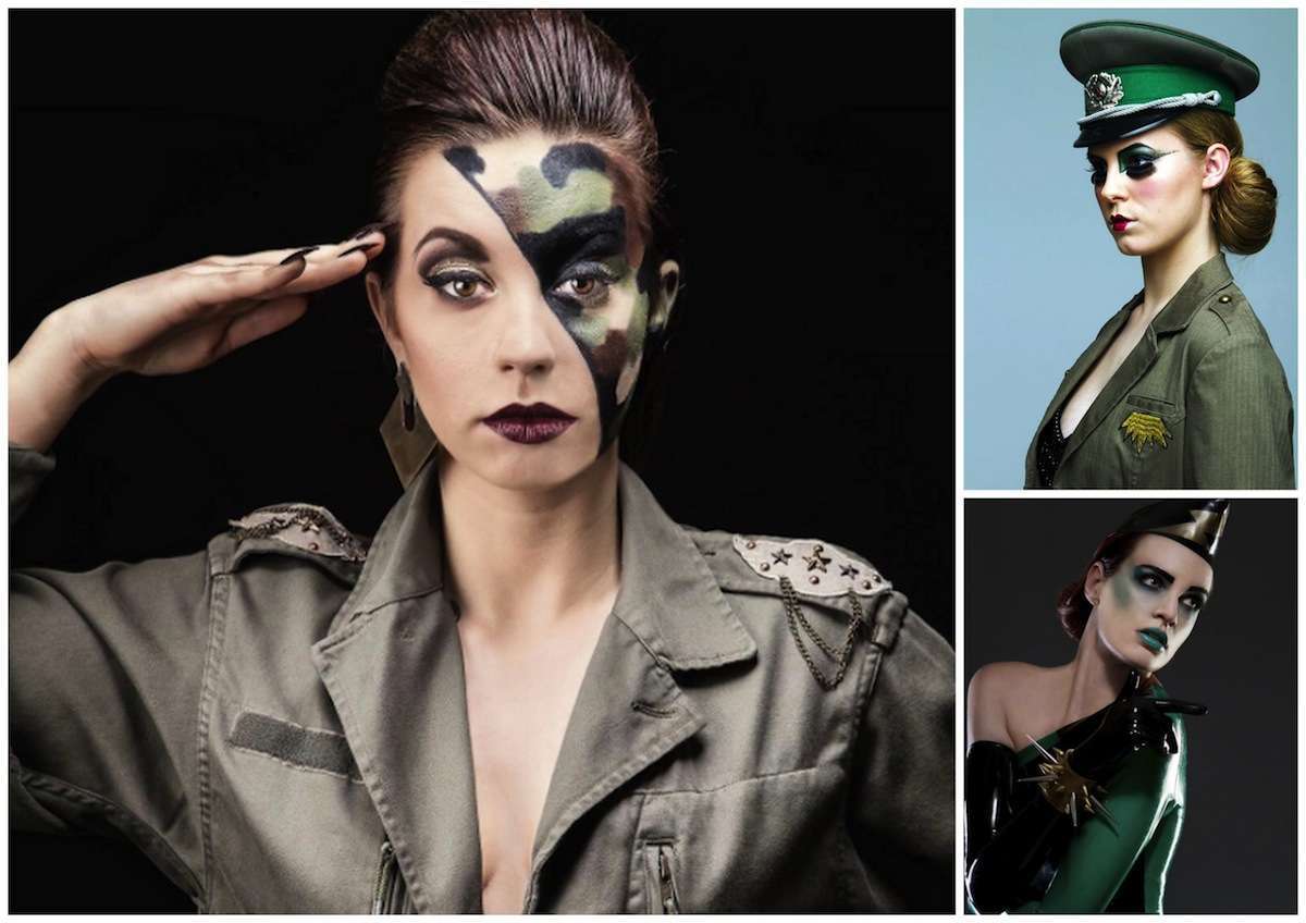 Trucco Carnevale militare per viso e occhi