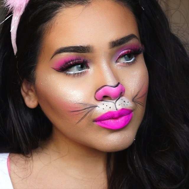 Trucco da coniglietta nei toni del fucsia