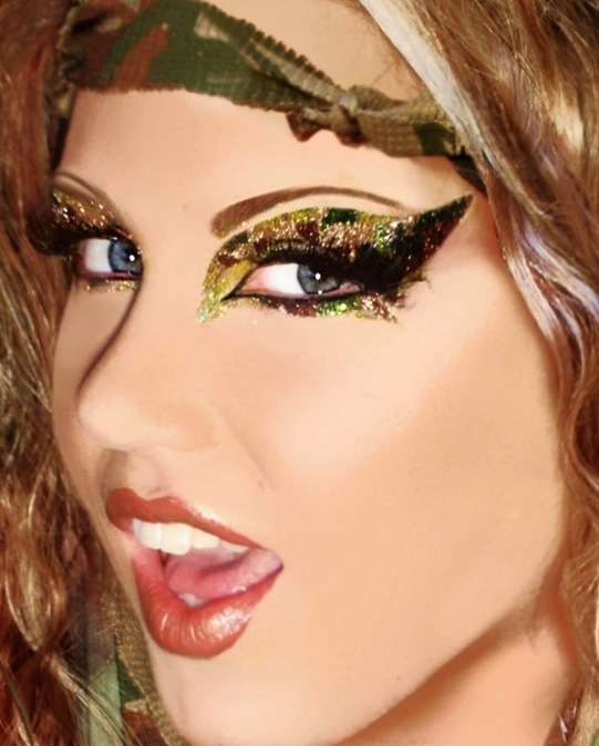 Trucco militare glitter