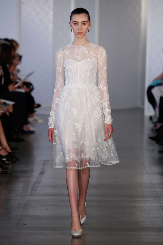 Abito corto in pizzo floreale Oscar De La Renta