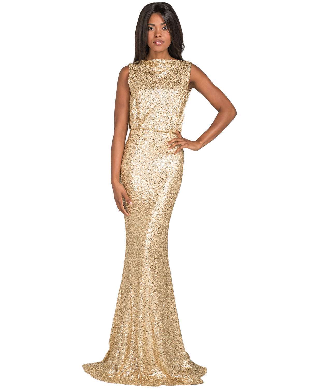 Abito dorato Badgley Mischka