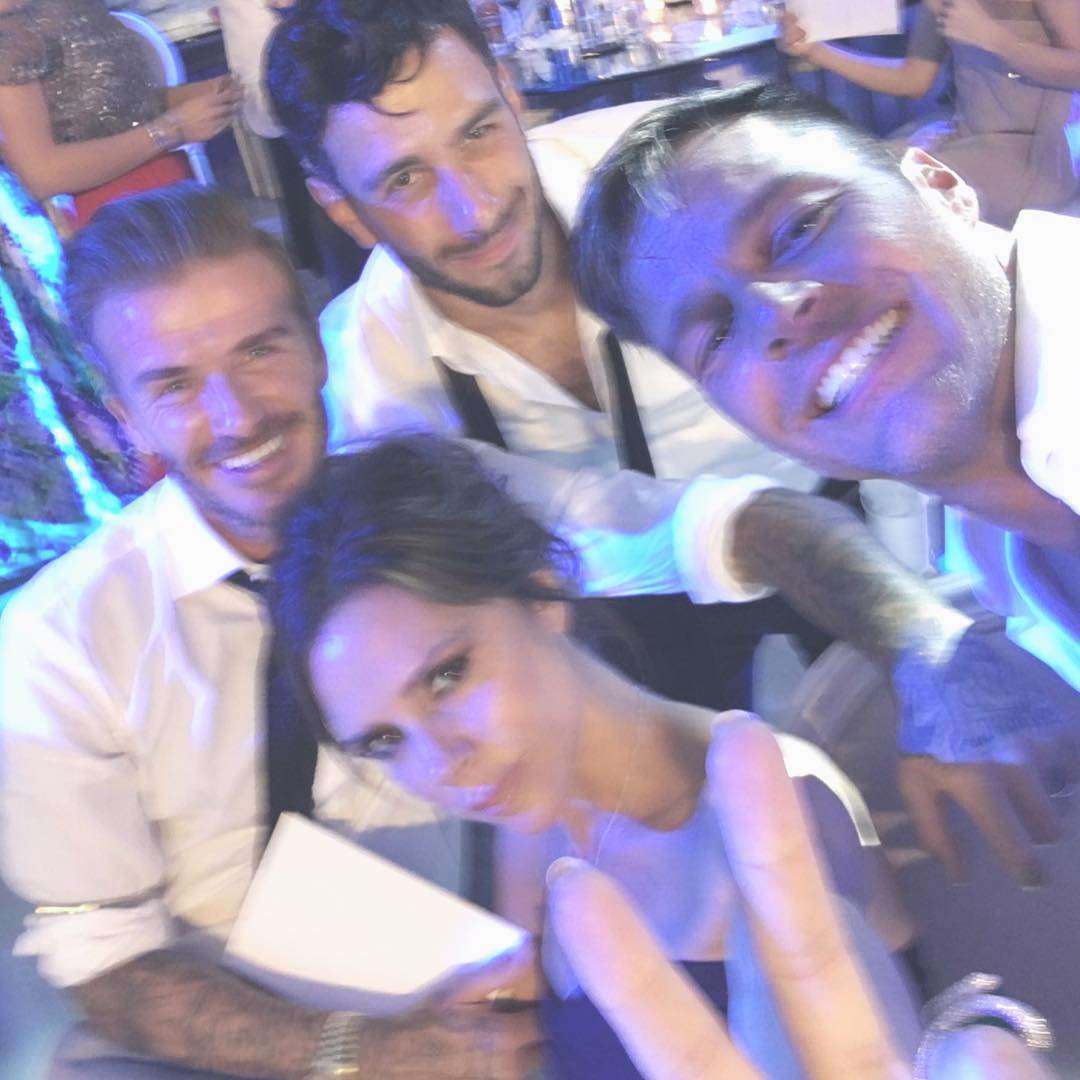 David e Victoria Beckham con Ricky Martin e Jwan Yosef