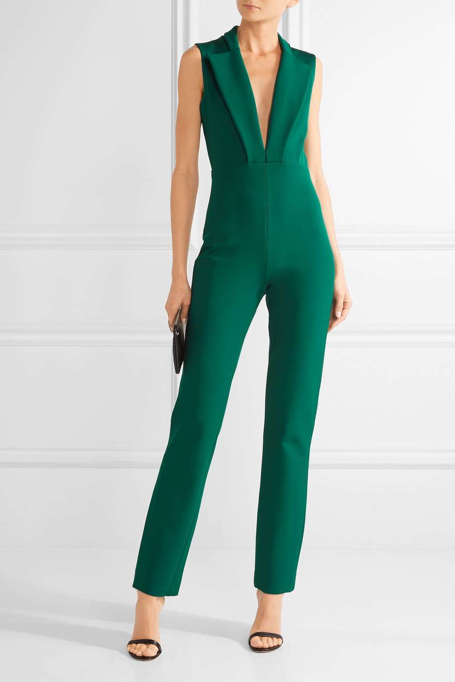 Jumpsuit verde in cady