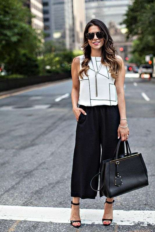 Look elegante con pantaloni culotte