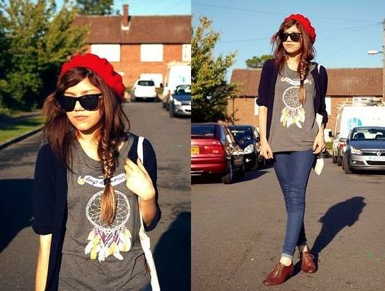 Look hipster con cappello e francesine