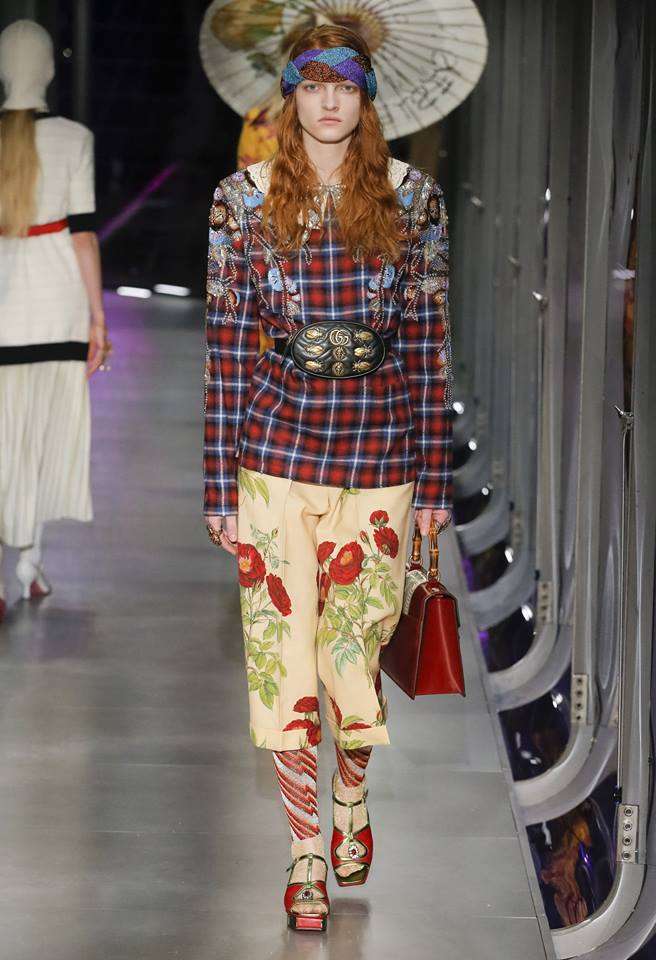 Pantaloni culotte a fiori Gucci