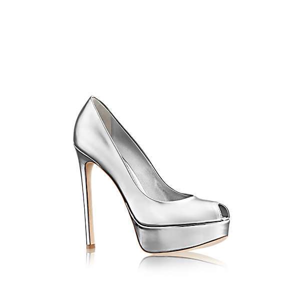 Pumps argento con plateau