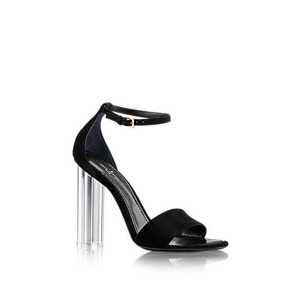 Sandali neri con tacco in cristallo Louis Vuitton