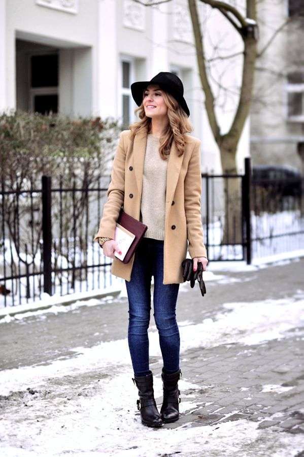 Look con cappotto beige