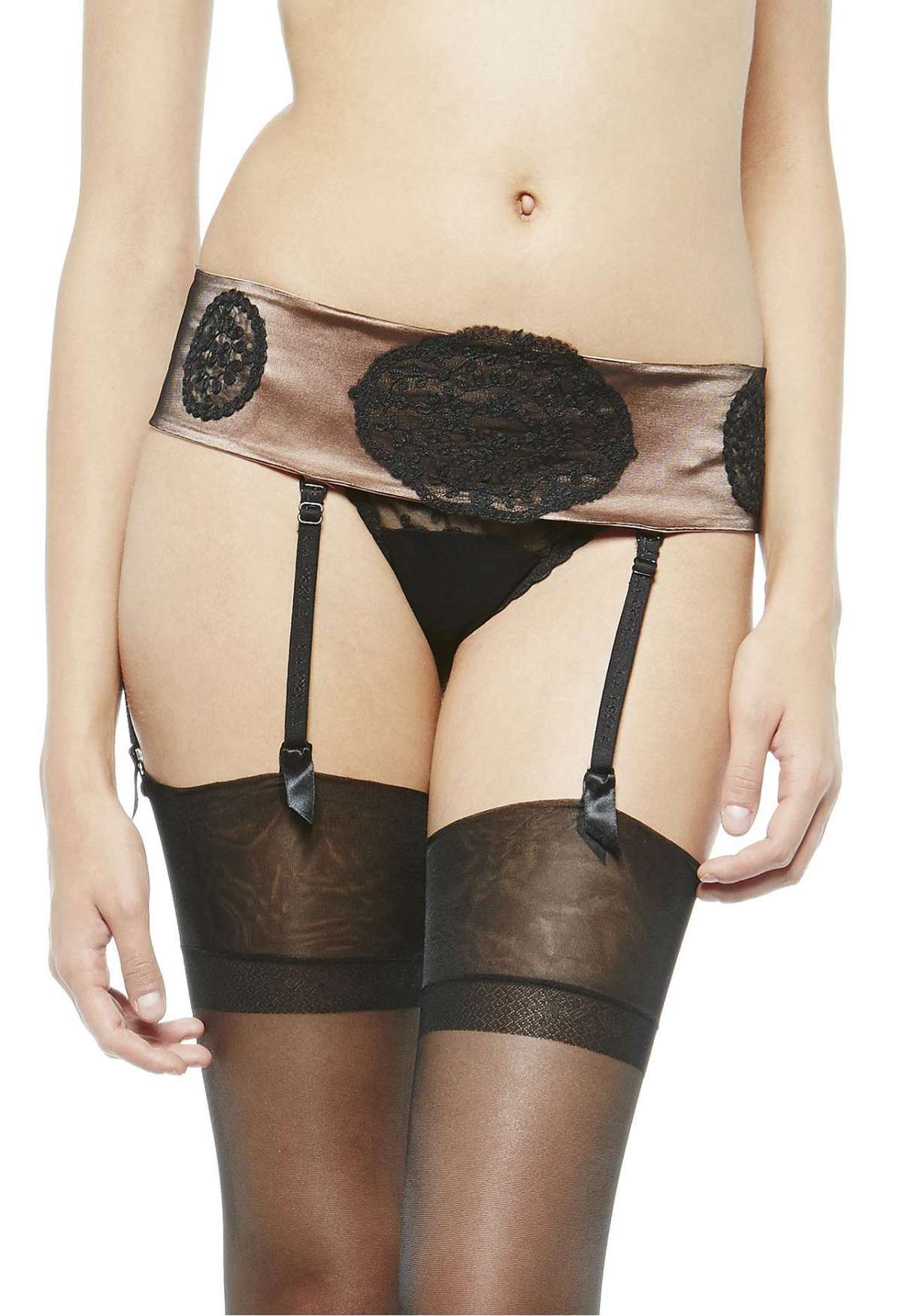 Reggicalze in satin e pizzo La Perla