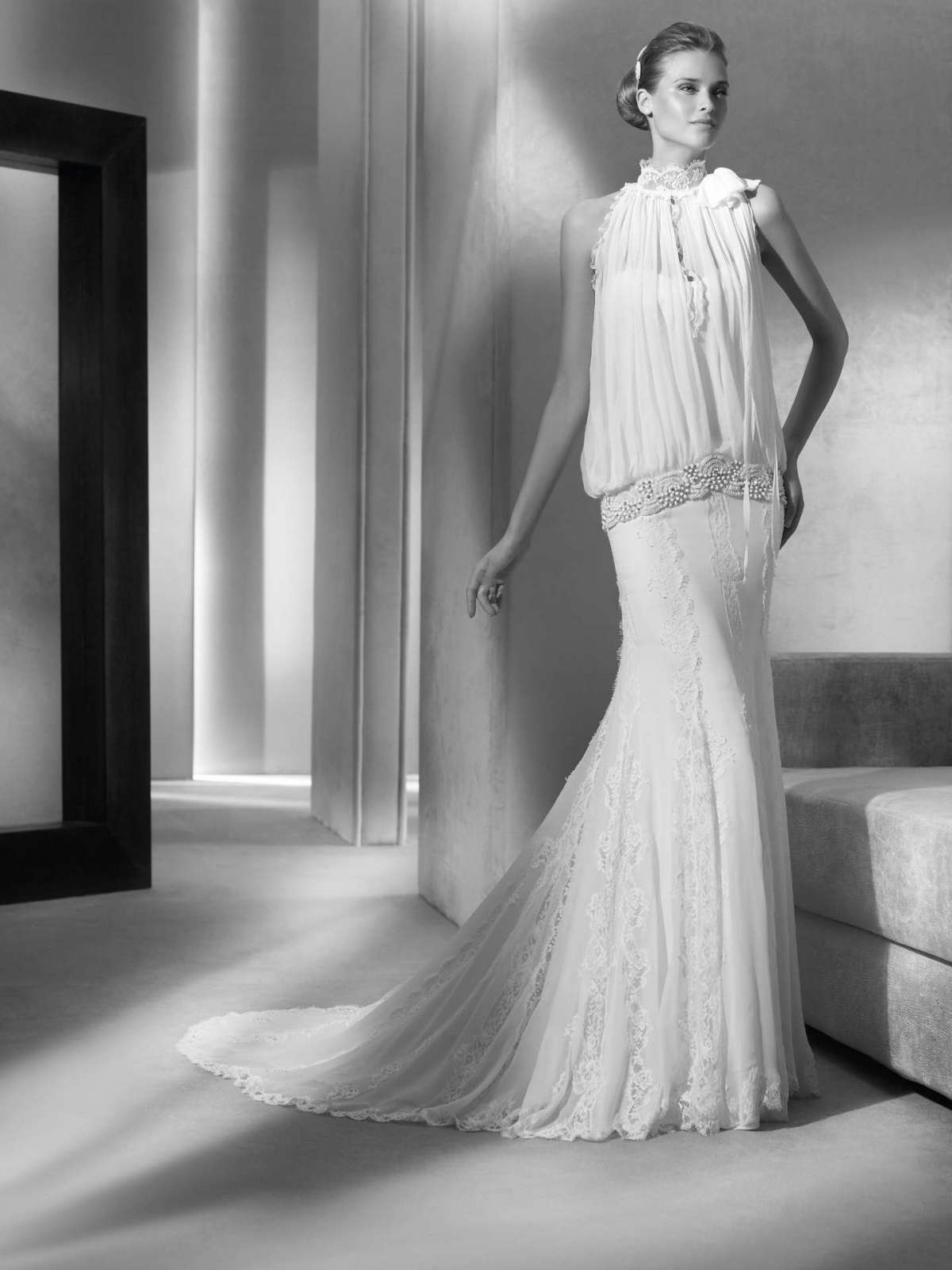 Vestito da sposa con drappeggi