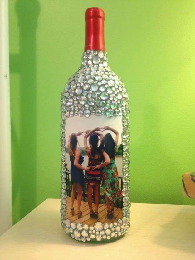 Bottiglia riciclata con foto